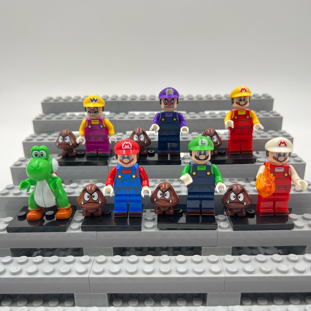 7 Super Mario Bros Custom Minifigures, Mini Figures,